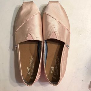 Toms pink grosgrain loafers Like New